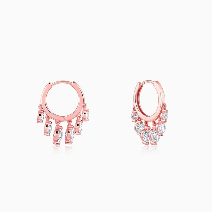 Women's Earrings – Elegant Designs for Every Personality--Anushka Sharma Rose Gold Charm Hoop Earrings