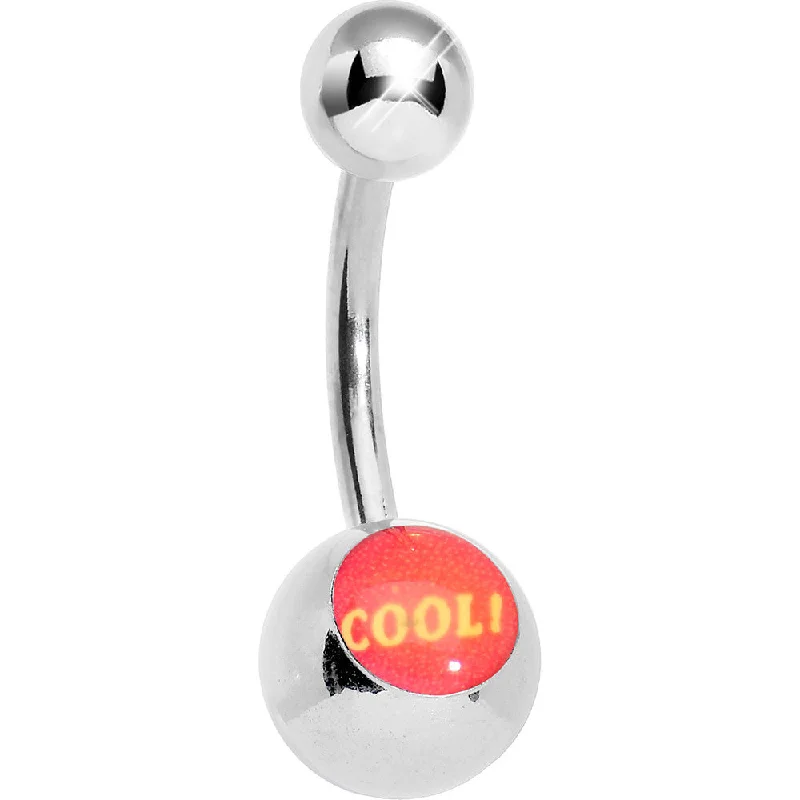 Comfortable Belly Rings for Sensitive Piercings -Red and Yellow Cool Belly Ring