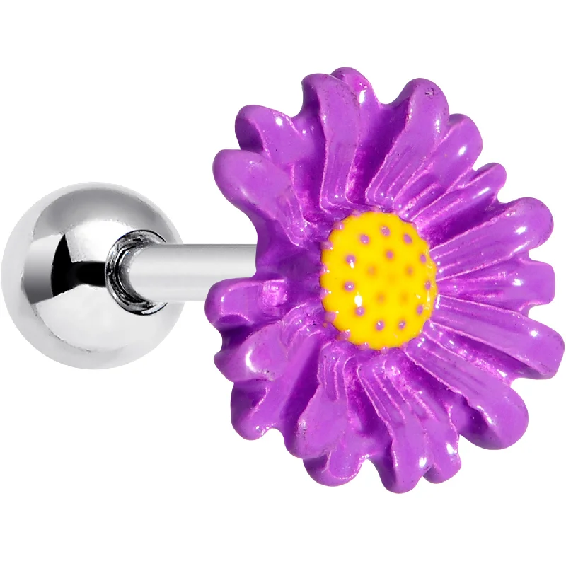 Women's Earrings – Elegant Designs for Every Personality--16 Gauge 1/4 Purple Daisy Flower Cartilage Tragus Earring Women's Earrings – Elegant Designs for Every Personality--16 Gauge 1/4 Purple Daisy Flower Cartilage Tragus Earring