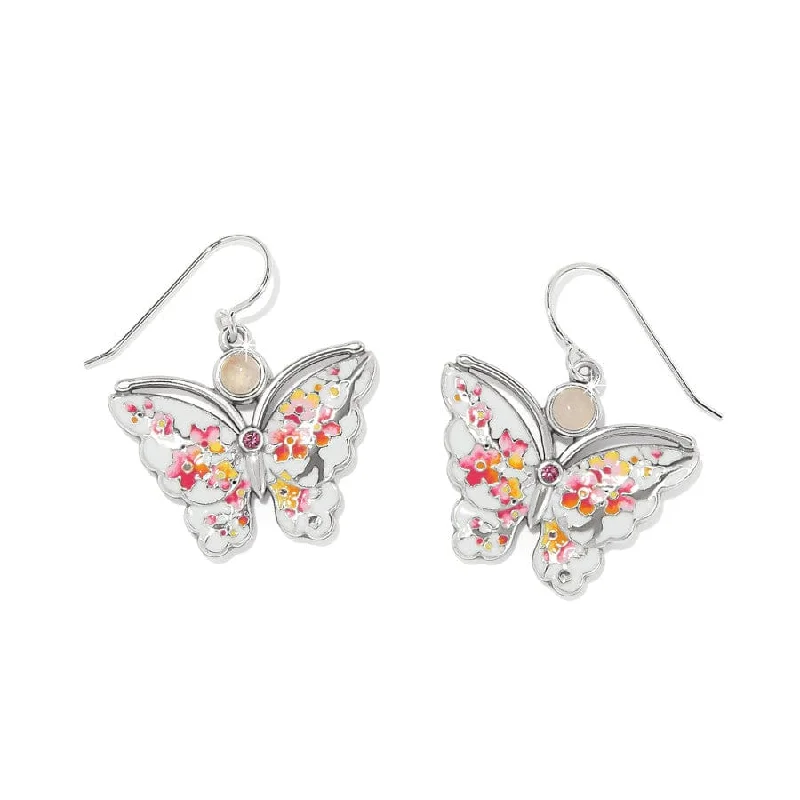 Women's Earrings – Elegant Designs for Every Personality--Kyoto In Bloom Sakura Butterfly French Wire Earrings