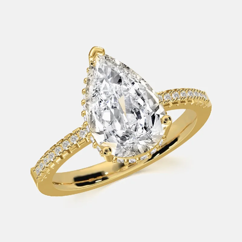 Chic Women's Rings for Fashion-Forward Looks-Eclipse Teardrop Ring