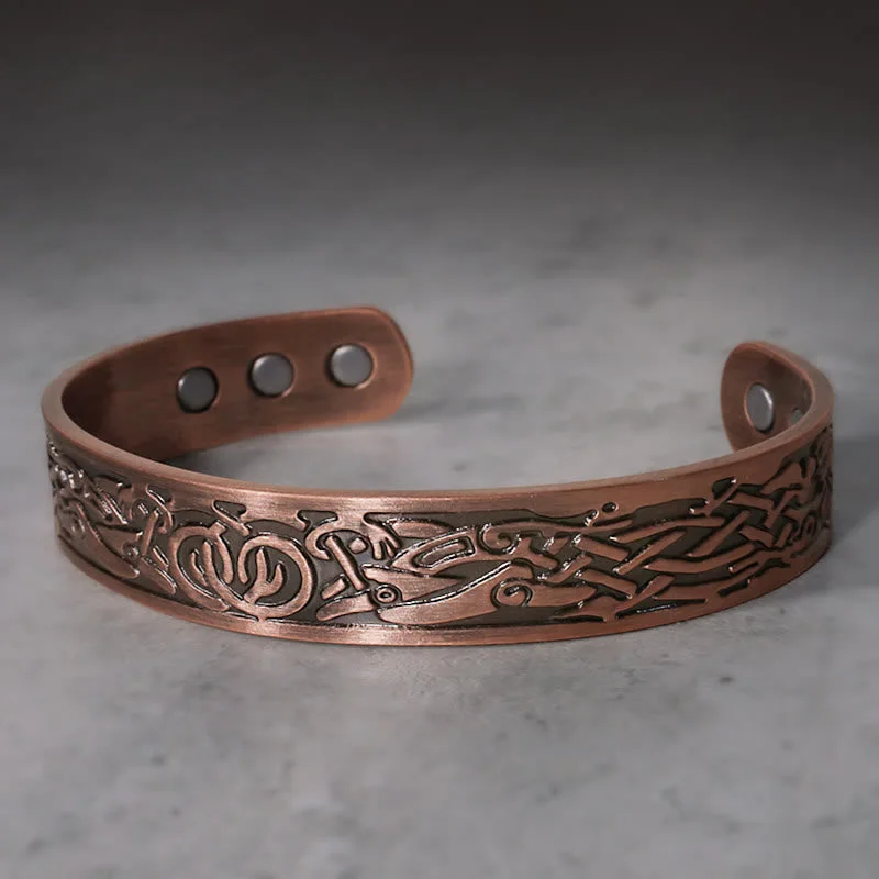 Casual Beaded Bracelets for Men-Buddha Stones Viking Birds Magnetic Copper Adjustable Cuff Bracelet Bangle Casual Beaded Bracelets for Men-Buddha Stones Viking Birds Magnetic Copper Adjustable Cuff Bracelet Bangle