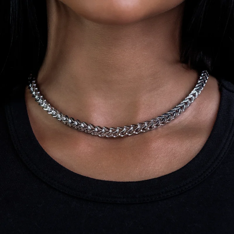 Shop Classic Women's Necklaces & Pendants with a Modern Twist-Franco Necklace in White Gold- 6mm Shop Classic Women's Necklaces & Pendants with a Modern Twist-Franco Necklace in White Gold- 6mm