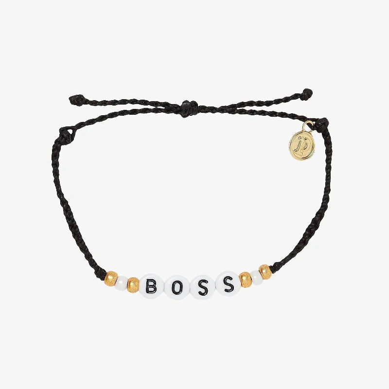 Elegant Gold Cuff Bangles for Women-Boss Alphabet Bead Bracelet