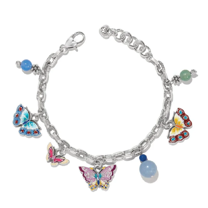 Women's Bangles with Silver Accents-Kyoto In Bloom Butterfly Charm Bracelet