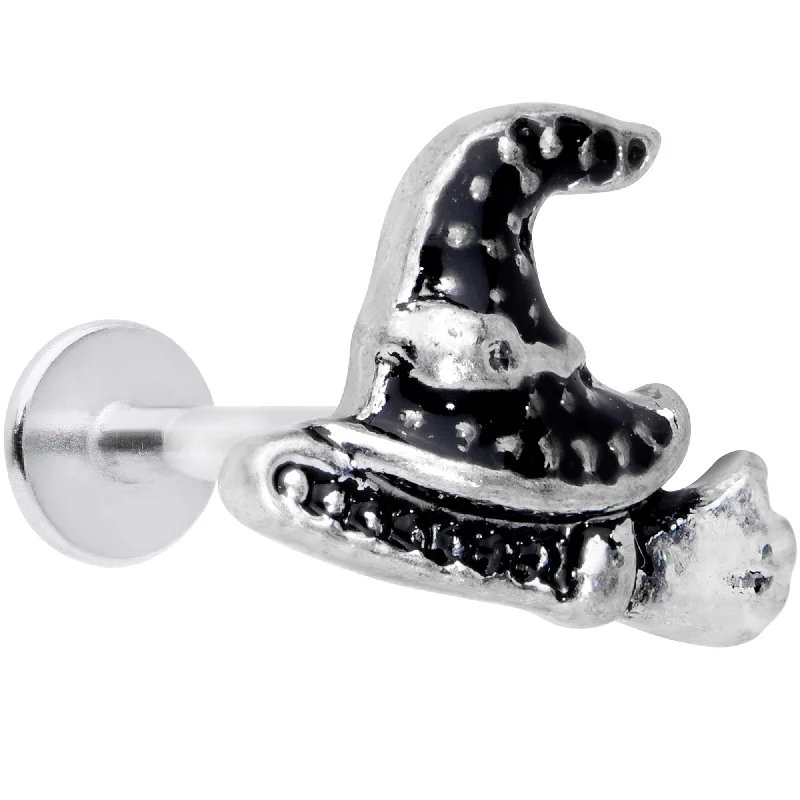 Classic Lip Rings with Contemporary Design16 Gauge 5/16 Broom Witch Hat Halloween Labret Monroe Tragus