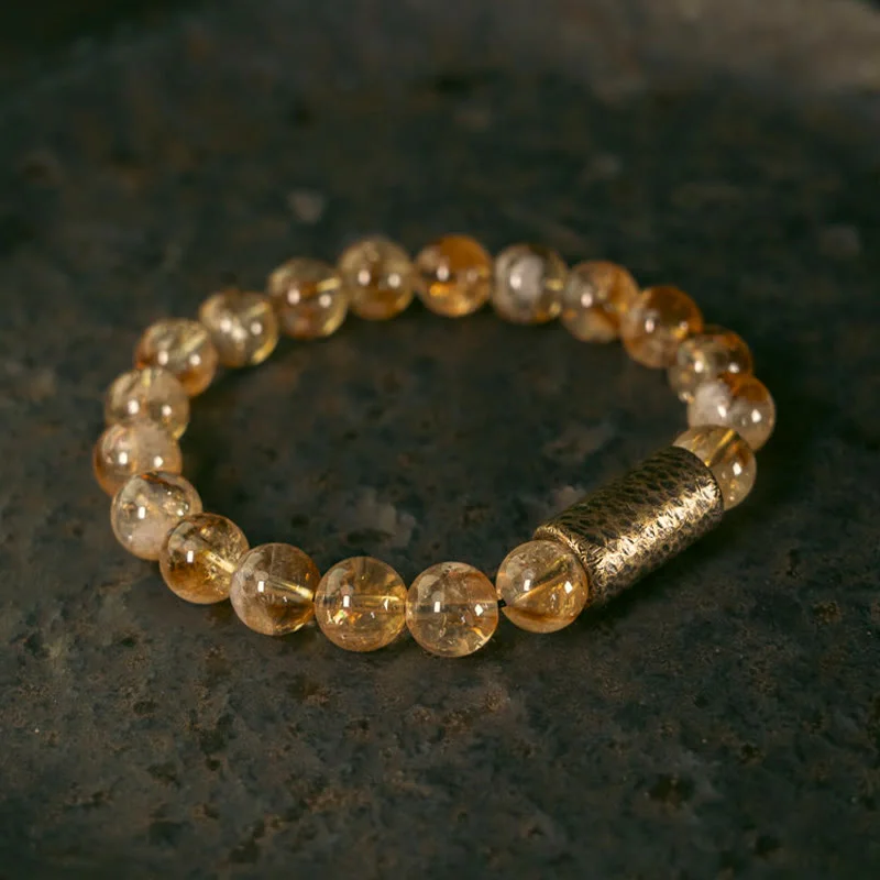 Fashionable Bracelets for Men with Custom Options-Buddha Stones Natural Citrine Crystal Brass Bead Protection Bracelet Fashionable Bracelets for Men with Custom Options-Buddha Stones Natural Citrine Crystal Brass Bead Protection Bracelet