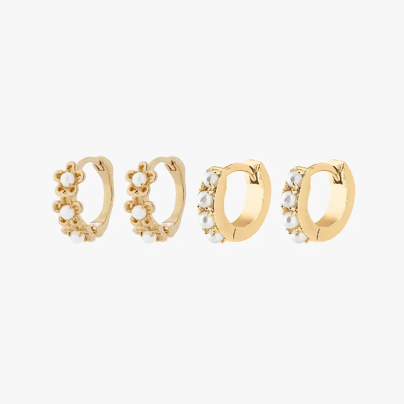 Women's Earrings – Elegant Designs for Every Personality--Pearl Daisy Set