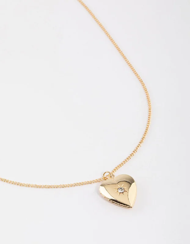 Shop Classic Women's Necklaces & Pendants with a Modern Twist-Gold Heart Pendant Locket Necklace Shop Classic Women's Necklaces & Pendants with a Modern Twist-Gold Heart Pendant Locket Necklace
