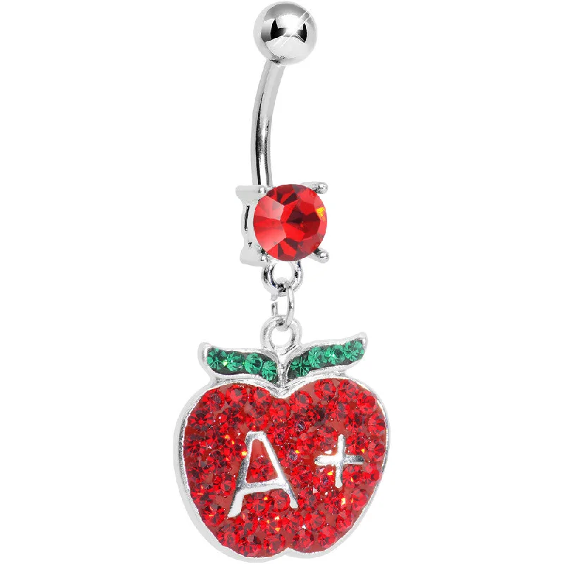 Stunning Belly Rings for Bold Fashion -Red Gem Teacher Gets an Apple Dangle Belly Ring Stunning Belly Rings for Bold Fashion -Red Gem Teacher Gets an Apple Dangle Belly Ring