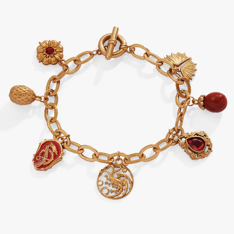 Sleek Bangles for Women-HOUSE OF THE DRAGON™ Toggle Multi-Charm Bracelet