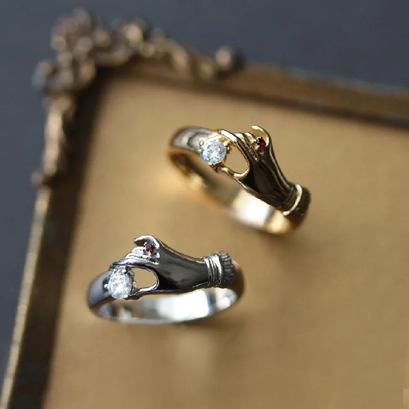 Chic Women's Rings for Fashion-Forward Looks-MILDRED. Disembodied Hand Gold Ring