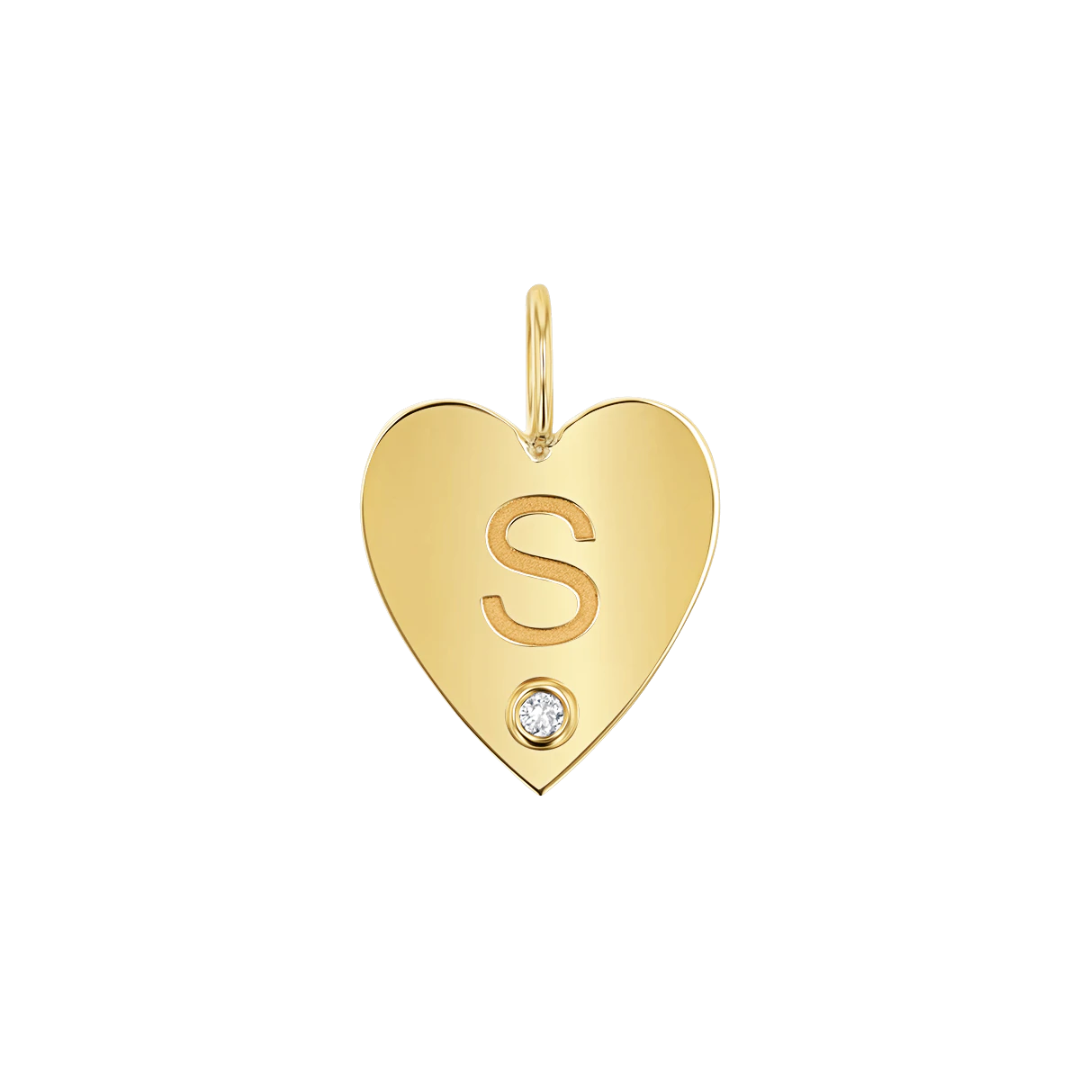 Shop Classic Women's  Necklaces & Pendants with a Modern Twist-Kids Engravable Diamond Initial Heart Charm