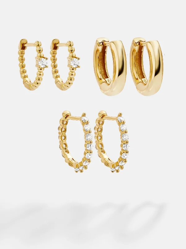Women's Earrings – Elegant Designs for Every Personality--Lauren 18K Gold Earring Set - Gold/Pavé Women's Earrings – Elegant Designs for Every Personality--Lauren 18K Gold Earring Set - Gold/Pavé
