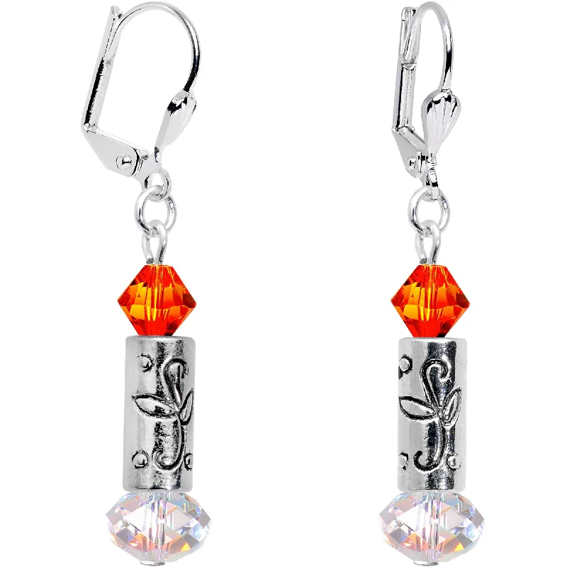 Women's Earrings – Elegant Designs for Every Personality--Holiday Candle Leverback Earrings Created with Crystals Women's Earrings – Elegant Designs for Every Personality--Holiday Candle Leverback Earrings Created with Crystals