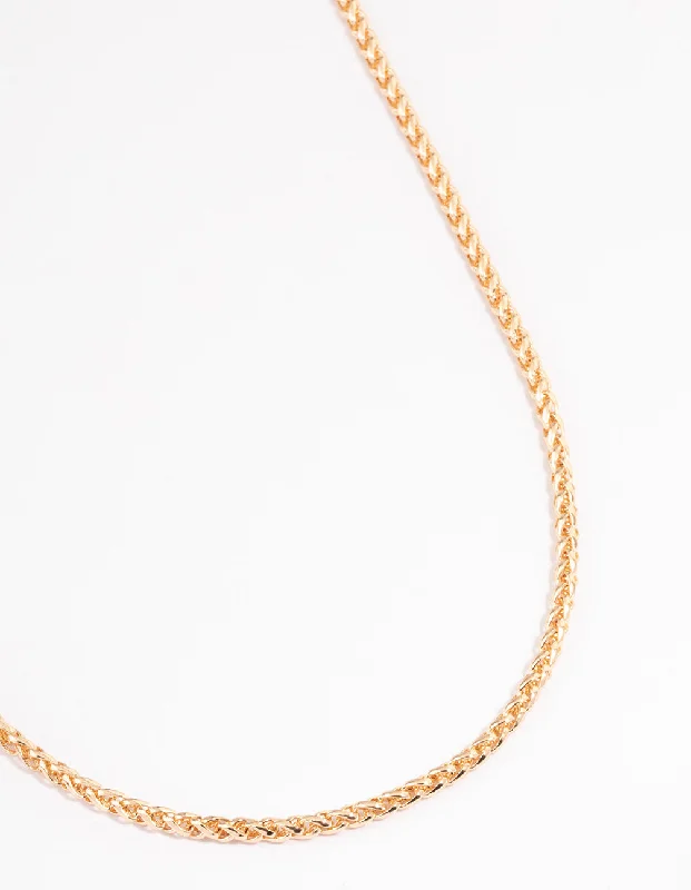 Shop Classic Women's Necklaces & Pendants with a Modern Twist-Gold Wheat Chain Necklace Shop Classic Women's Necklaces & Pendants with a Modern Twist-Gold Wheat Chain Necklace