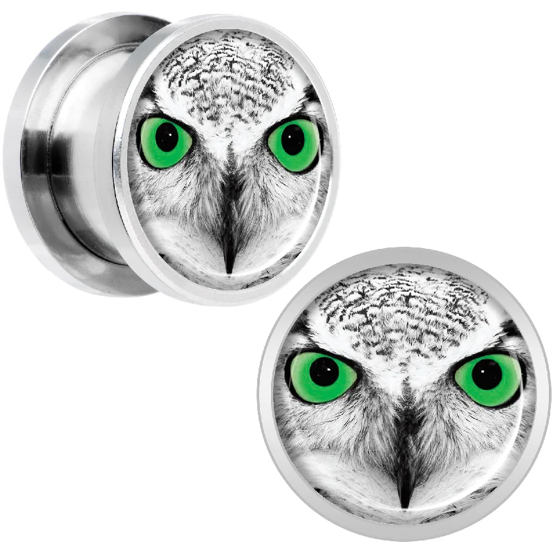 Women's Earrings – Elegant Designs for Every Personality--Black White Owl Steel Screw Fit Plug Set 1/2 Women's Earrings – Elegant Designs for Every Personality--Black White Owl Steel Screw Fit Plug Set 1/2