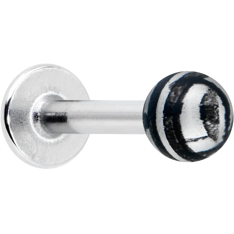 Colorful Lip Rings for Fun Looks16 Gauge 5/16 Matte Grey Zebra Stripe Labret Monroe Tragus