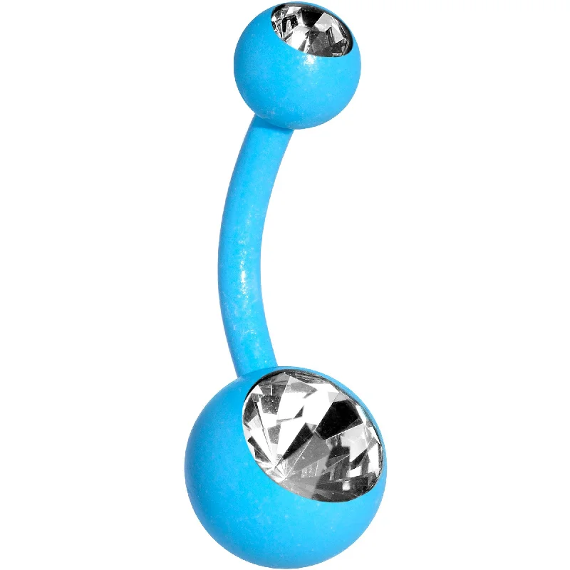 Unique Belly Rings for Bold Style -14 Gauge 3/8 Clear Gem Blue Glow In The Dark Effect Belly Ring Unique Belly Rings for Bold Style -14 Gauge 3/8 Clear Gem Blue Glow In The Dark Effect Belly Ring