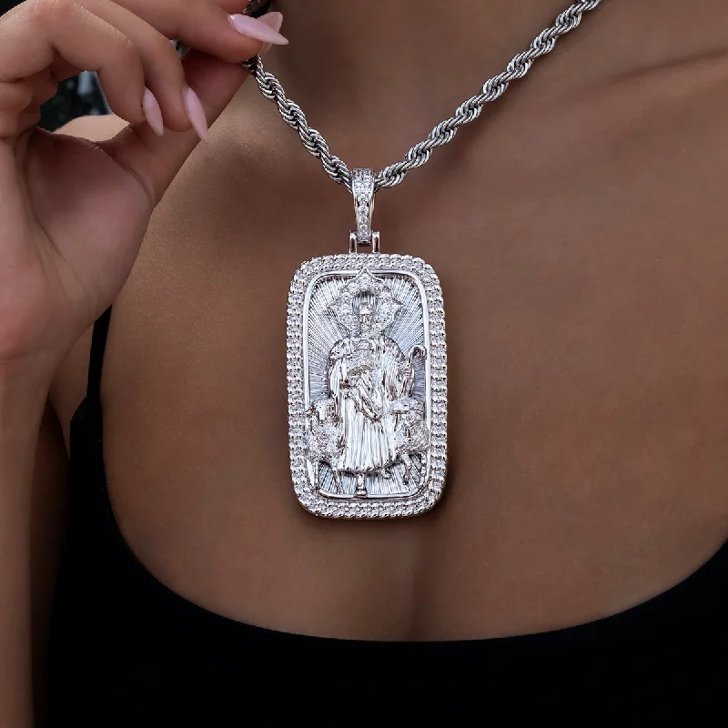 Shop Classic Women's Necklaces & Pendants with a Modern Twist-Giant Icon Shepherd Pendant in White Gold Shop Classic Women's Necklaces & Pendants with a Modern Twist-Giant Icon Shepherd Pendant in White Gold