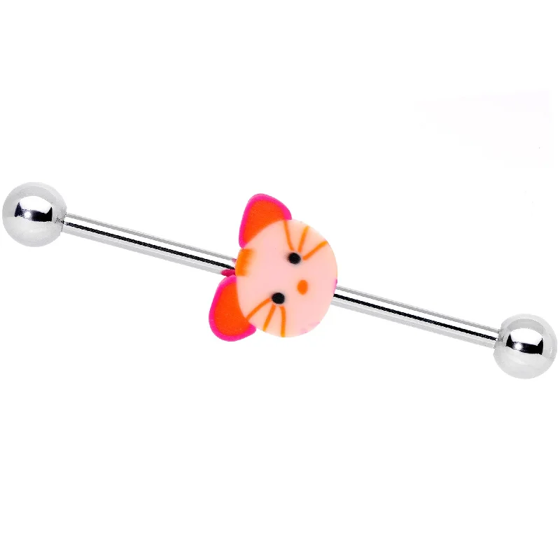 Women's Earrings – Elegant Designs for Every Personality--14 Gauge Handcrafted Hello Cute Kitty Cat Industrial Barbell Women's Earrings – Elegant Designs for Every Personality--14 Gauge Handcrafted Hello Cute Kitty Cat Industrial Barbell