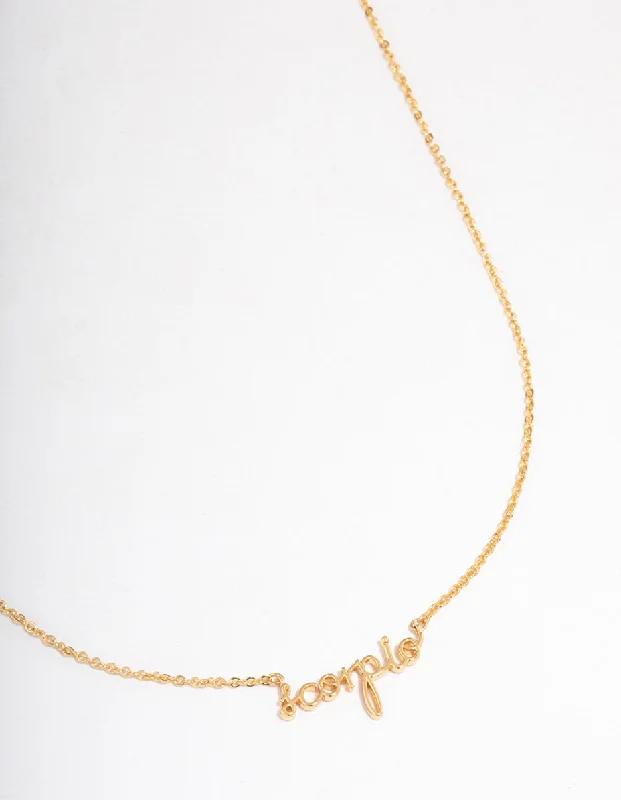 Shop Classic Women's  Necklaces & Pendants with a Modern Twist-Gold Plated Scorpio Script Pendant Necklace