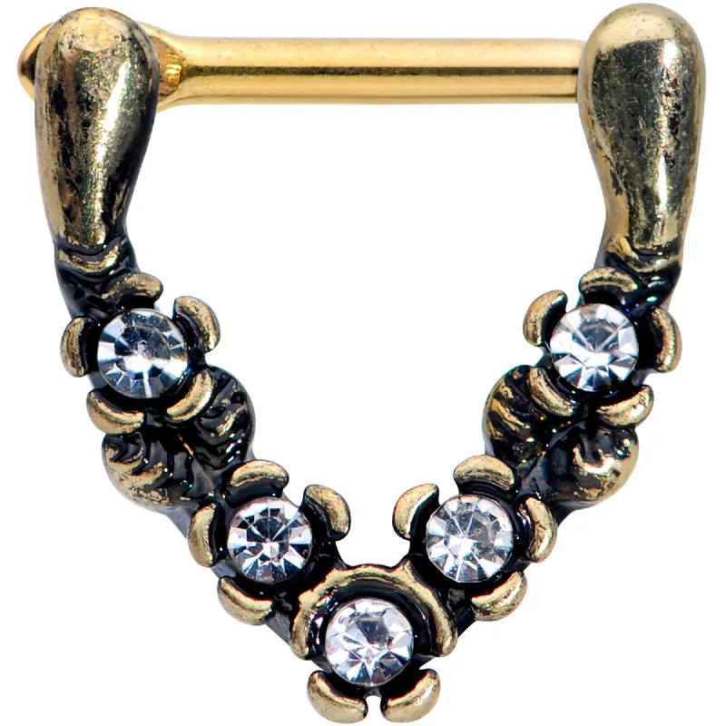 Women's Earrings – Elegant Designs for Every Personality--16 Gauge 5/16 Clear Gem Gold Tone Flower Vee Cartilage Clicker Women's Earrings – Elegant Designs for Every Personality--16 Gauge 5/16 Clear Gem Gold Tone Flower Vee Cartilage Clicker