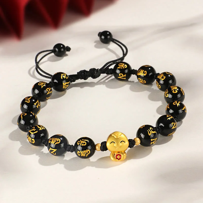 Leather Wrap Bracelets for Men-Buddha Stones Red Agate Black Onyx Bead Copper Year Of The Snake Fu Character Om Mani Padme Hum Happiness Bracelet Leather Wrap Bracelets for Men-Buddha Stones Red Agate Black Onyx Bead Copper Year Of The Snake Fu Character Om Mani Padme Hum Happiness Bracelet
