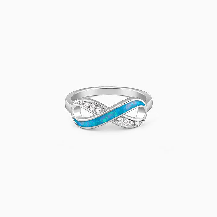 Chic Women's Rings for Fashion-Forward Looks-Silver Infinite Beauty Ring