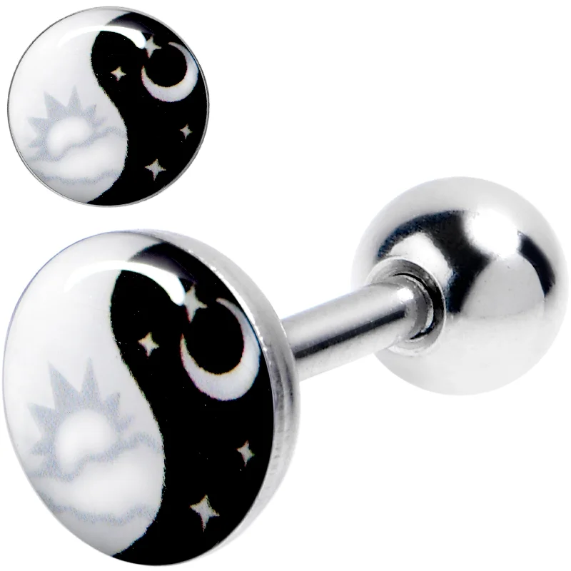 Women's Earrings – Elegant Designs for Every Personality--16 Gauge 1/4 Night And Day Yin Yang Cartilage Tragus Earring Women's Earrings – Elegant Designs for Every Personality--16 Gauge 1/4 Night And Day Yin Yang Cartilage Tragus Earring