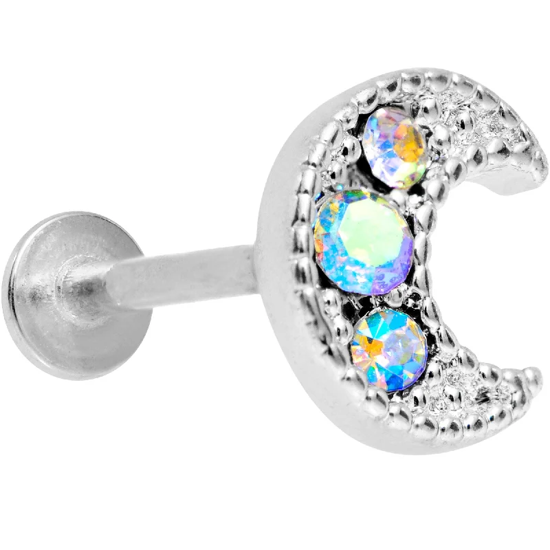 Women's Earrings – Elegant Designs for Every Personality--Auora Gem Crescent Moon Cartilage Tragus Earring
