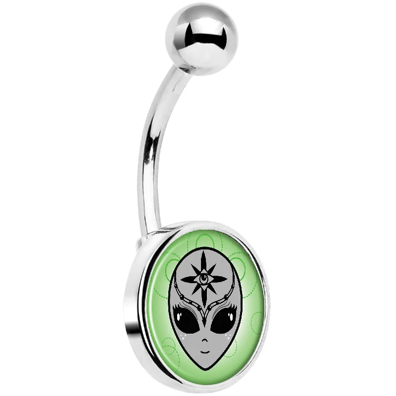 Comfortable Belly Rings with Modern Appeal -Third Eye Cute Alien Belly Ring