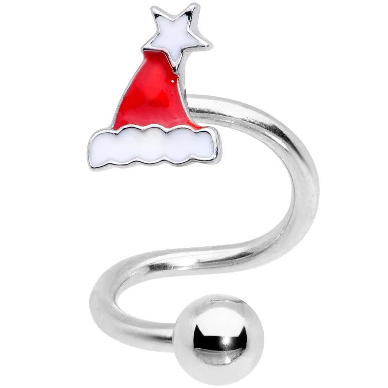 Lip Rings for Edgy Fashion14 Gauge 3/8 Santa Hat Christmas Spiral Twister Belly Ring Lip Rings for Edgy Fashion14 Gauge 3/8 Santa Hat Christmas Spiral Twister Belly Ring
