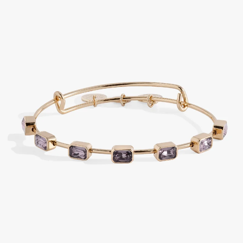Gold and Silver Bangles for Women-June Birthstone Emerald Cut Bangle