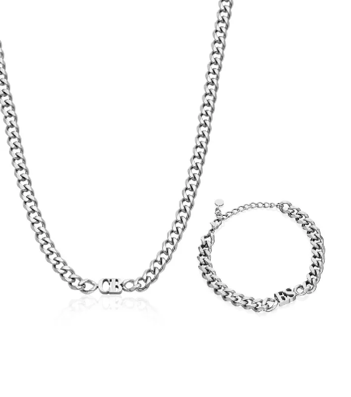 Shop Classic Women's Necklaces & Pendants with a Modern Twist-Initial Curb Bundle (Silver) Shop Classic Women's Necklaces & Pendants with a Modern Twist-Initial Curb Bundle (Silver)