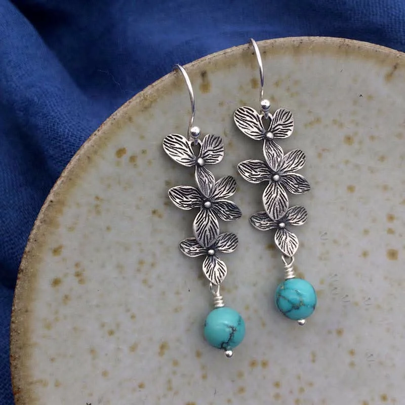 Women's Earrings – Elegant Designs for Every Personality--Buddha Stones 925 Sterling Silver Turquoise Lazurite Flower Leaf Serenity Protection Hook Drop Dangle Earrings Women's Earrings – Elegant Designs for Every Personality--Buddha Stones 925 Sterling Silver Turquoise Lazurite Flower Leaf Serenity Protection Hook Drop Dangle Earrings
