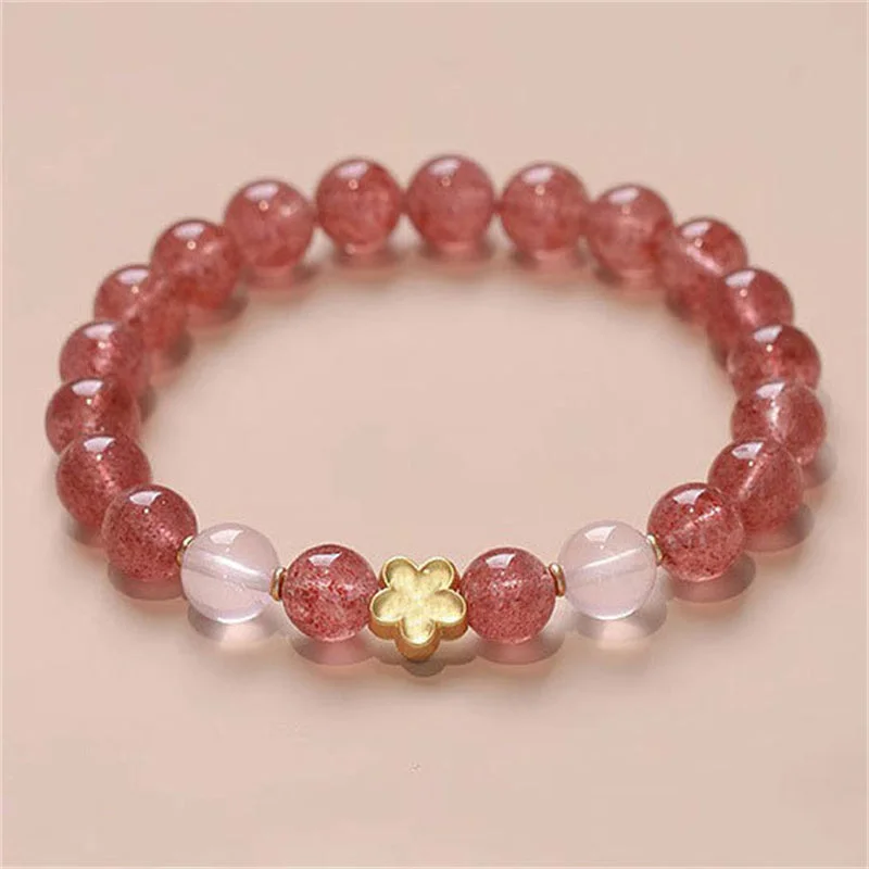 Luxurious Cuff Bangles for Women-Buddha Stones Natural Strawberry Quartz Peach Blossom PiXiu Attract Fortune Healing Bracelet Luxurious Cuff Bangles for Women-Buddha Stones Natural Strawberry Quartz Peach Blossom PiXiu Attract Fortune Healing Bracelet