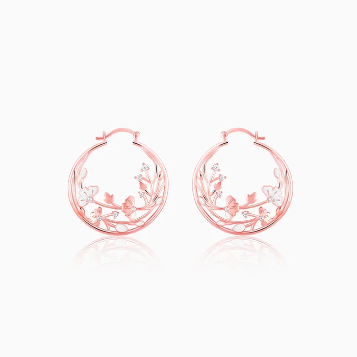 Women's Earrings – Elegant Designs for Every Personality--Rose Gold Eyebright Hoop Earrings Women's Earrings – Elegant Designs for Every Personality--Rose Gold Eyebright Hoop Earrings
