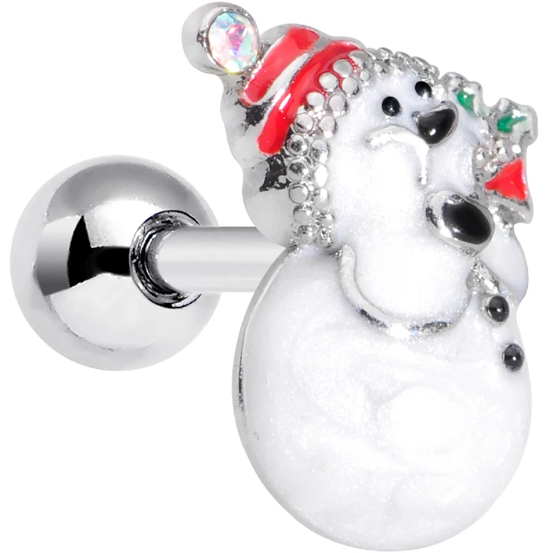 Women's Earrings – Elegant Designs for Every Personality--16 Gauge 1/4 Aurora Gem Snowman Christmas Cartilage Tragus Earring Women's Earrings – Elegant Designs for Every Personality--16 Gauge 1/4 Aurora Gem Snowman Christmas Cartilage Tragus Earring