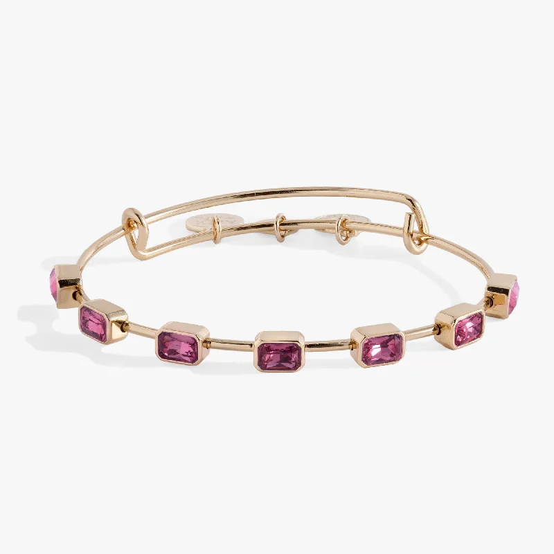 Embellished Bangles for Women-October Birthstone Emerald Cut Bangle