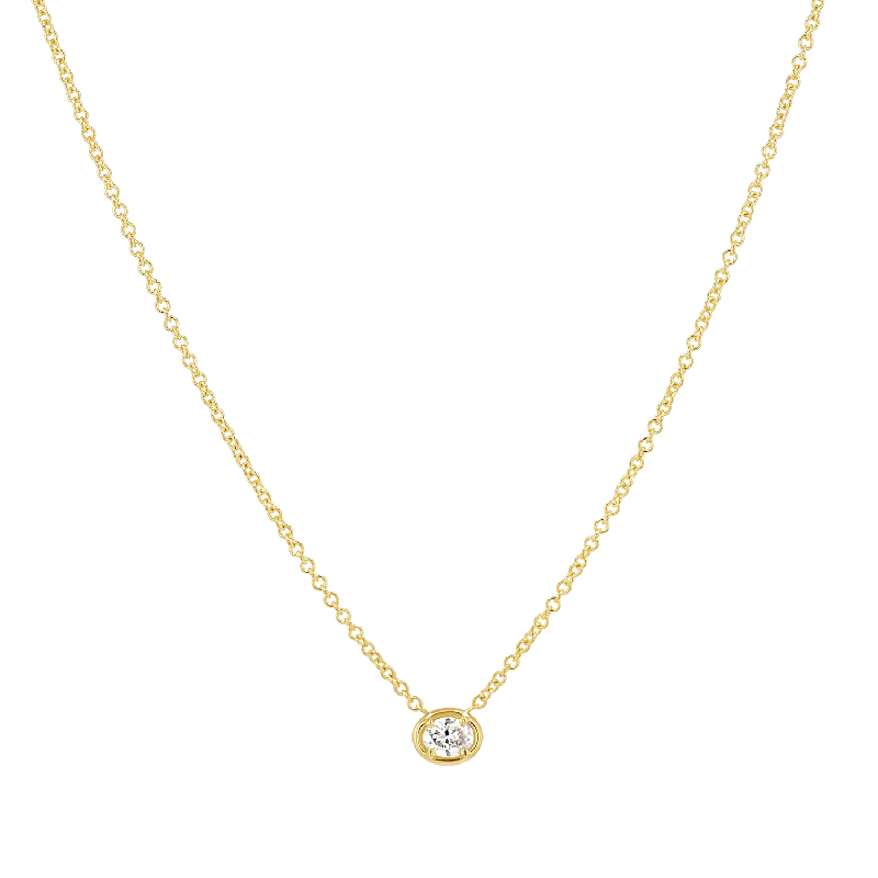 Shop Classic Women's Necklaces & Pendants with a Modern Twist-Oval Diamond Solitaire Necklace Shop Classic Women's Necklaces & Pendants with a Modern Twist-Oval Diamond Solitaire Necklace