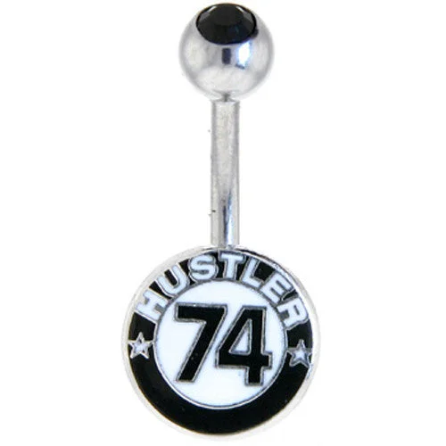 Comfortable Belly Rings for Active Fashion -HUSTLER - Hard Core Since '74 Logo Belly Ring Comfortable Belly Rings for Active Fashion -HUSTLER - Hard Core Since '74 Logo Belly Ring