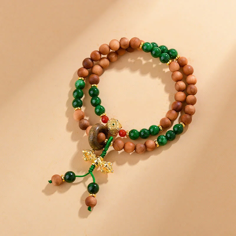 Vintage Style Bracelets for Men-Buddha Stones Sandalwood Wood Bead Tibet Dorje Vajra Double Twisted Design Protection Healing Bracelet Vintage Style Bracelets for Men-Buddha Stones Sandalwood Wood Bead Tibet Dorje Vajra Double Twisted Design Protection Healing Bracelet