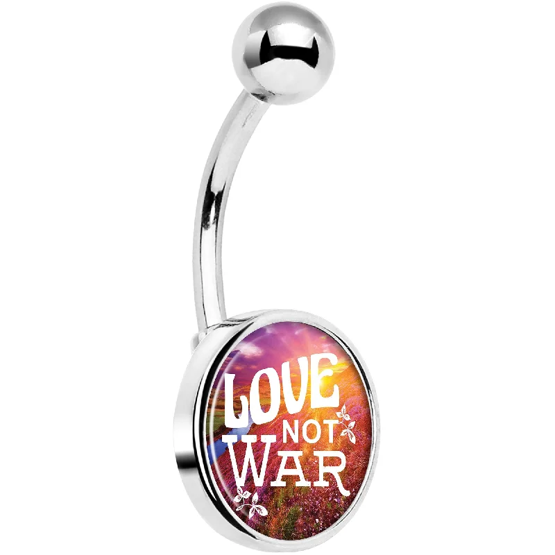 Comfortable Belly Rings for Active Fashion -Love Not War Belly Ring