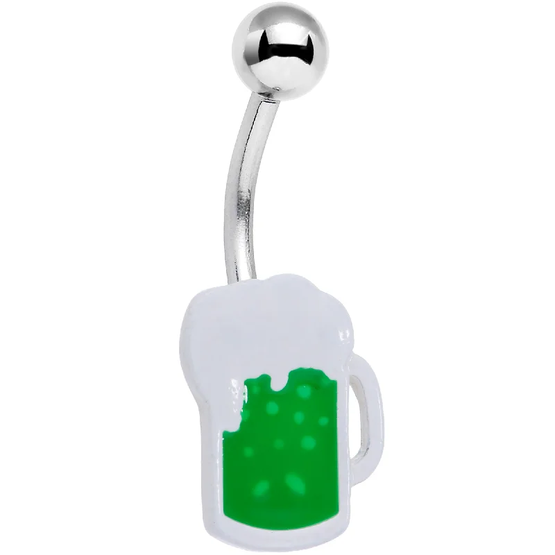 Beautiful Belly Rings with Precious Stones -Green Happy Hour Beer St Patricks Day Belly Ring Beautiful Belly Rings with Precious Stones -Green Happy Hour Beer St Patricks Day Belly Ring