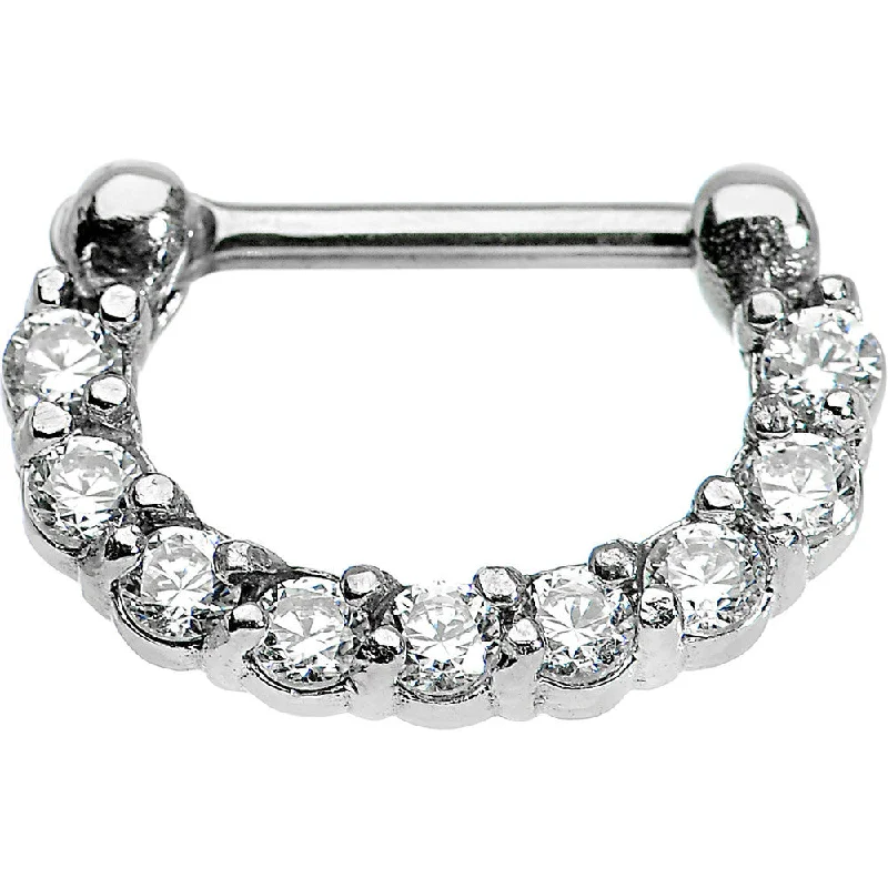 Nose Rings with Artistic Motifs -16 Gauge 1/4 Surgical Steel Clear CZ Septum Clicker Nose Rings with Artistic Motifs -16 Gauge 1/4 Surgical Steel Clear CZ Septum Clicker