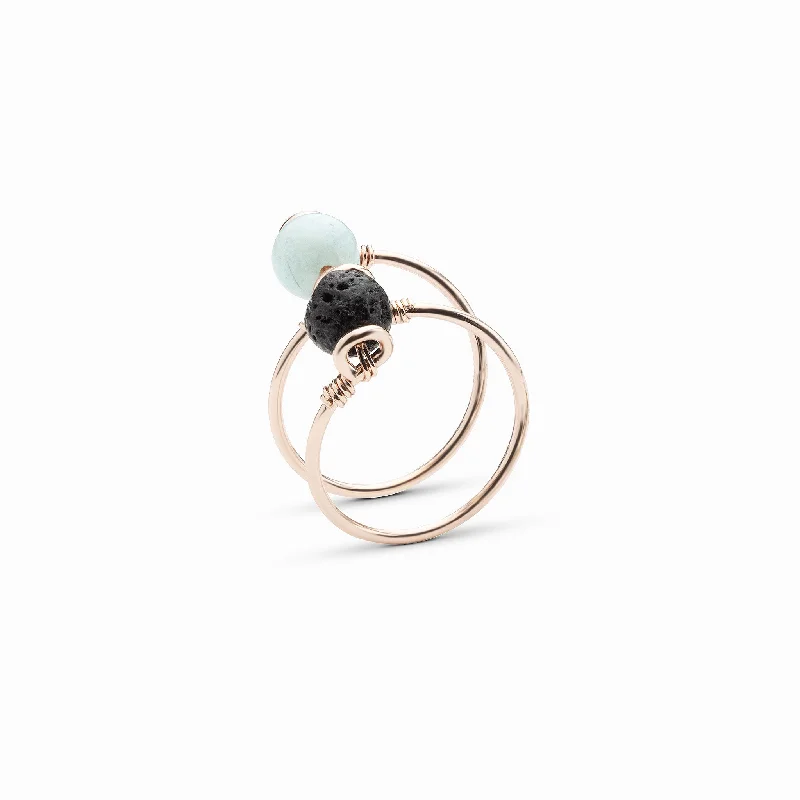 Chic Women's Rings for Fashion-Forward Looks-Double Wrap Amazonite Ring