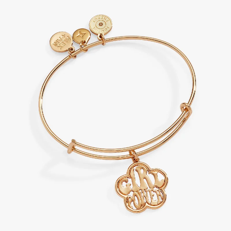 Women's Gold Bangles with Pearls-Girl Power Bangle