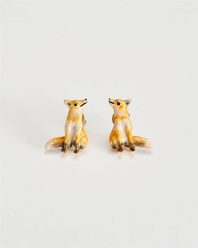 Women's Earrings – Elegant Designs for Every Personality--Enamel Fox Earrings