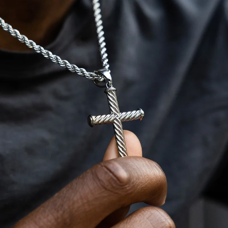 Exclusive Men's Necklaces & Pendants for the Modern Gentleman-Rope Cross Pendant